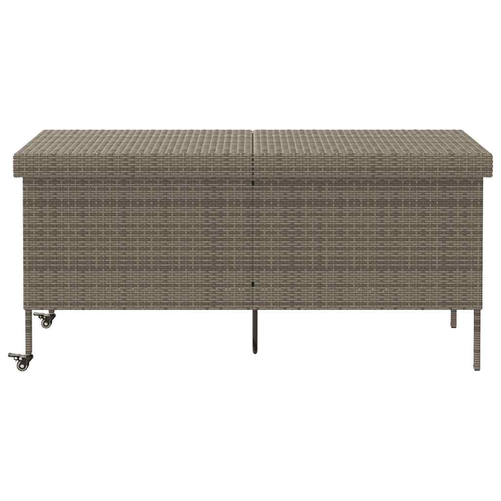 Contenitore da Giardino con Ruote Grigio 160x55x75cm Polyrattan - homemem39