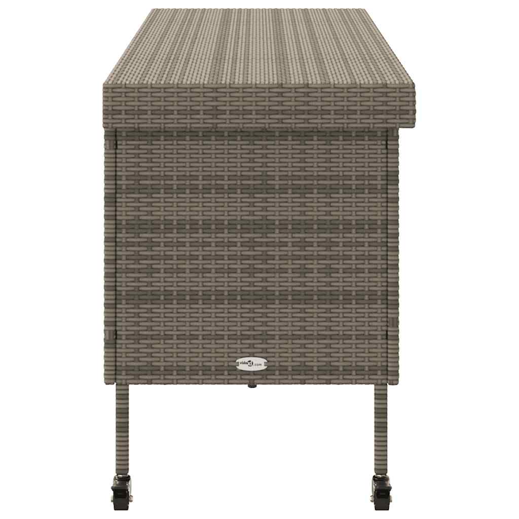 Contenitore da Giardino con Ruote Grigio 160x55x75cm Polyrattan - homemem39