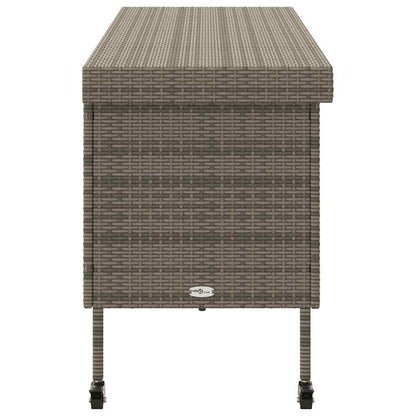 Contenitore da Giardino con Ruote Grigio 160x55x75cm Polyrattan - homemem39
