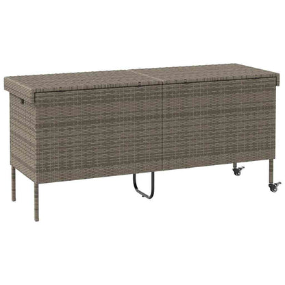 Contenitore da Giardino con Ruote Grigio 160x55x75cm Polyrattan - homemem39