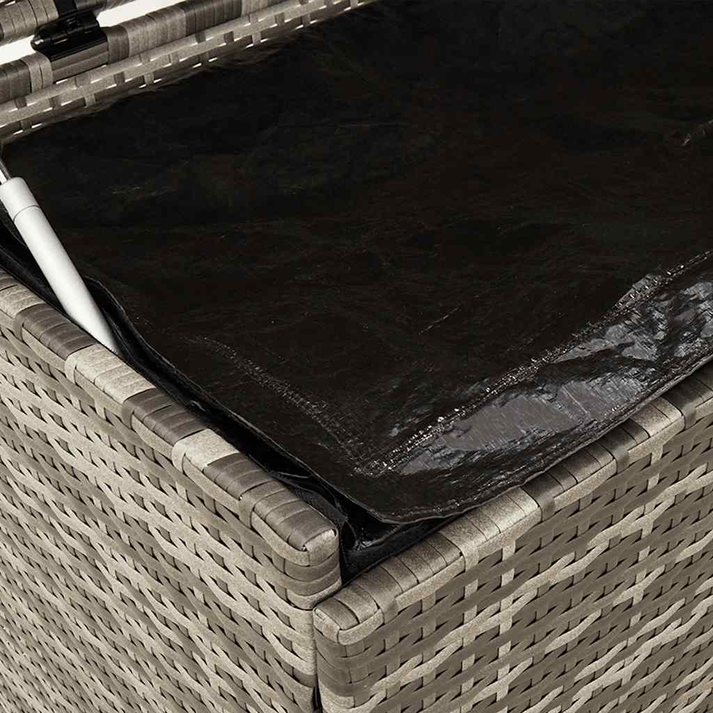 Contenitore da Giardino con Ruote Grigio 160x55x75cm Polyrattan - homemem39