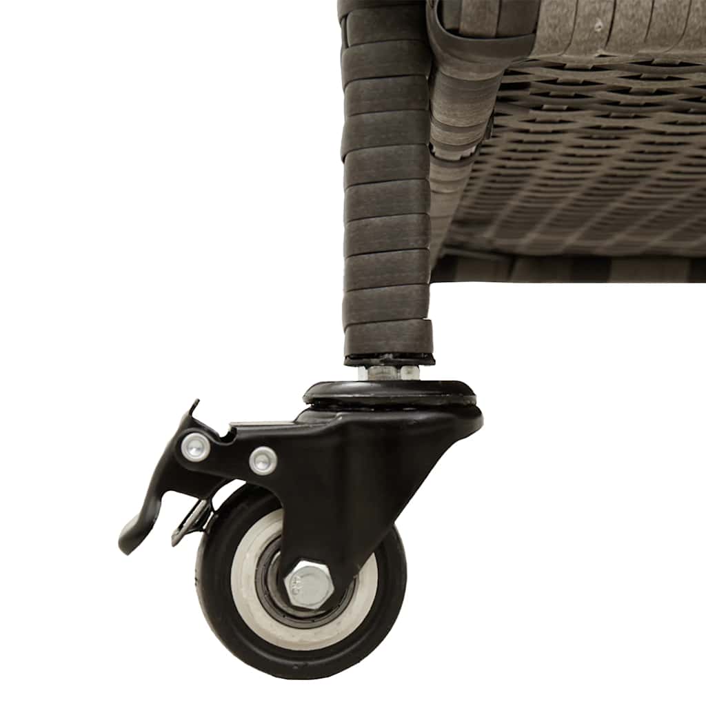 Contenitore da Giardino con Ruote Grigio 160x55x75cm Polyrattan - homemem39