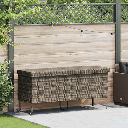 Contenitore da Giardino con Ruote Grigio 160x55x75cm Polyrattan - homemem39