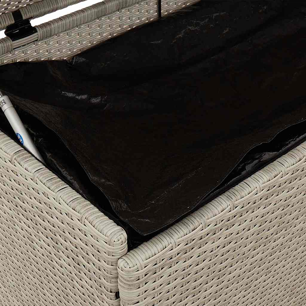 Contenitore da Giardino con Ruote Grigio Chiaro Polyrattan - homemem39