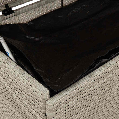 Contenitore da Giardino con Ruote Grigio Chiaro Polyrattan - homemem39