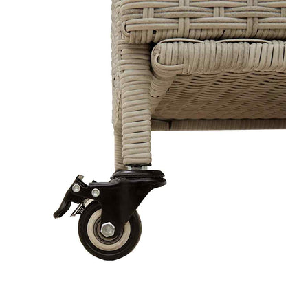 Contenitore da Giardino con Ruote Grigio Chiaro Polyrattan - homemem39