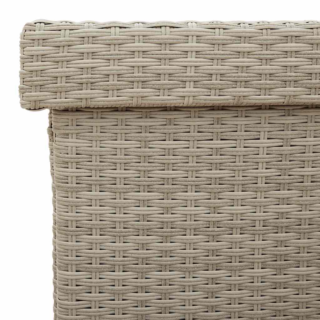 Contenitore da Giardino con Ruote Grigio Chiaro Polyrattan - homemem39