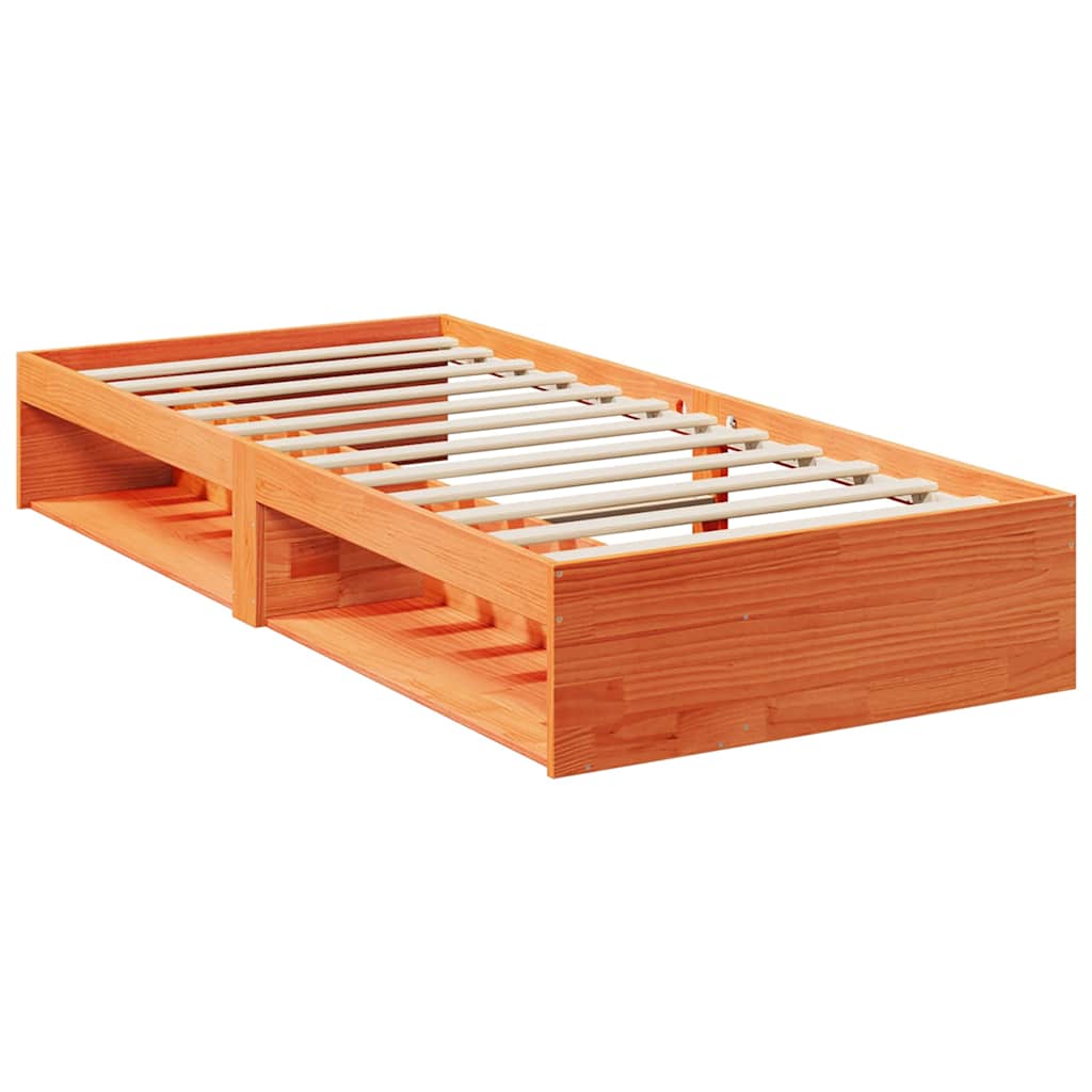 Dormeuse con Materasso Marrone Cera 100x200 cm Legno di Pino | homemem39
