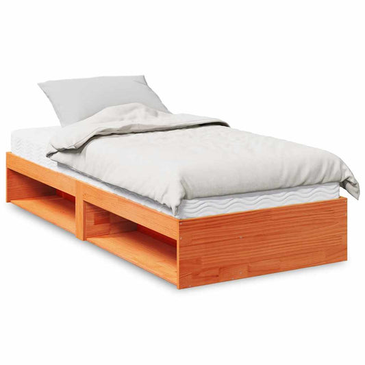 Dormeuse con Materasso Marrone Cera 100x200 cm Legno di Pino | homemem39