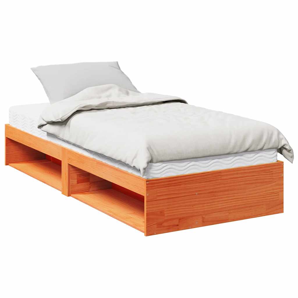 Dormeuse con Materasso Marrone 90x200 cm Legno Massello di Pino