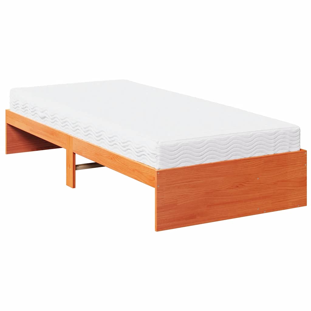 Dormeuse con Materasso Marrone 90x190 cm Legno Massello di Pino