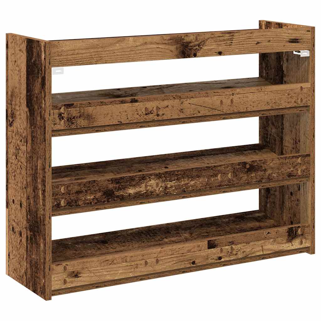 Scarpiera Legno Antico 80x25x62 cm in Legno Multistrato - homemem39