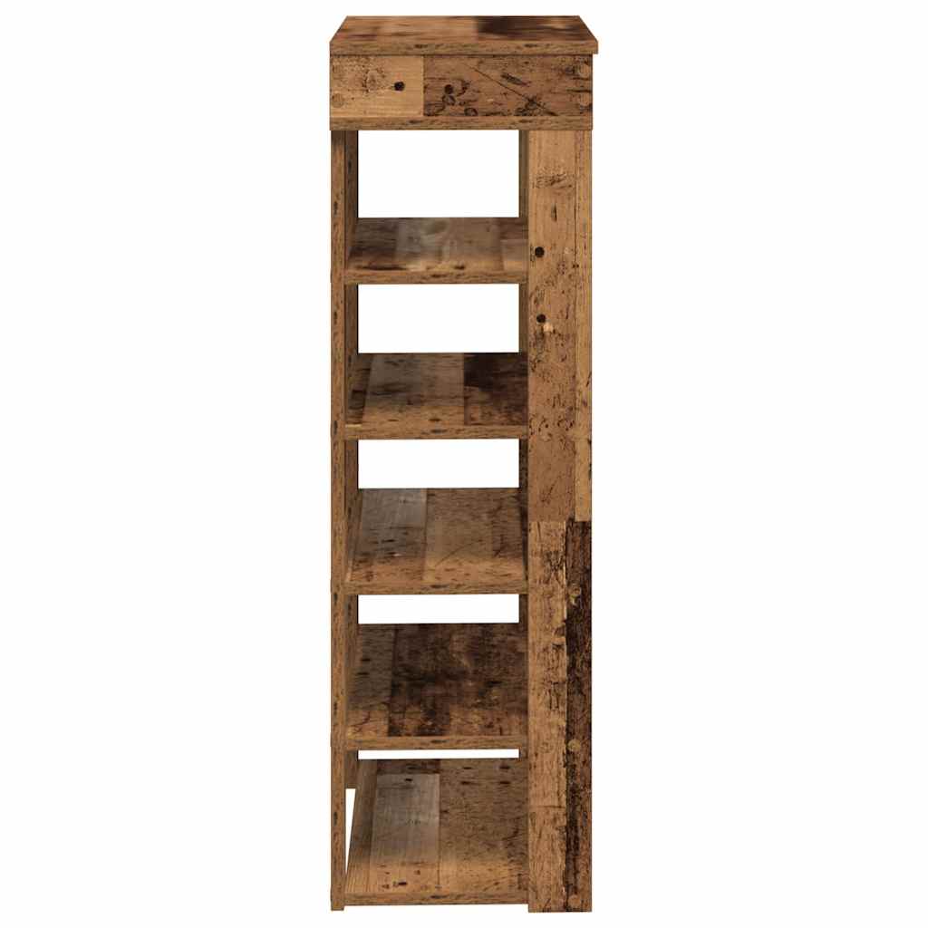 Scarpiera Legno Antico 60x30x98 cm in Legno Multistrato