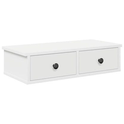 Scaffale a Parete con Cassetti Bianco 60x28x15 cm in Truciolato | homemem39