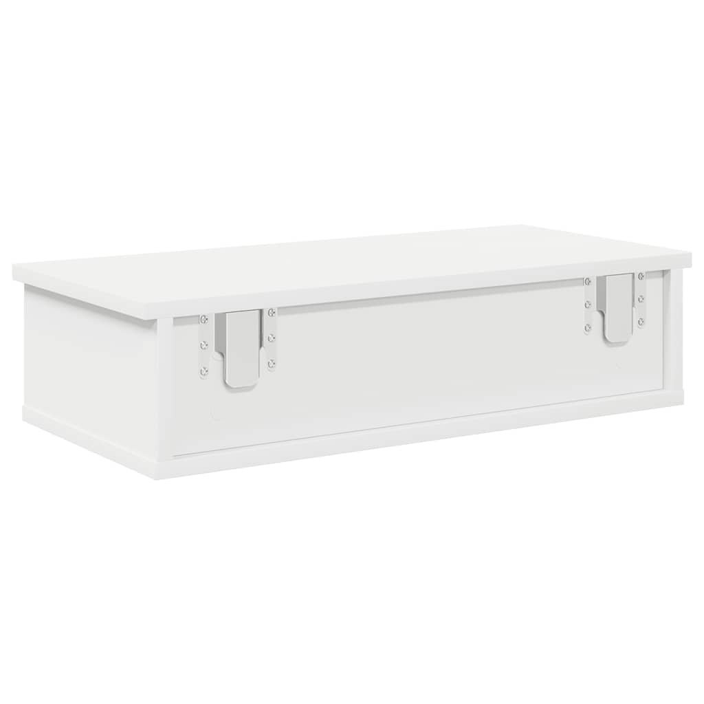 Scaffale a Parete con Cassetti Bianco 60x28x15 cm in Truciolato | homemem39