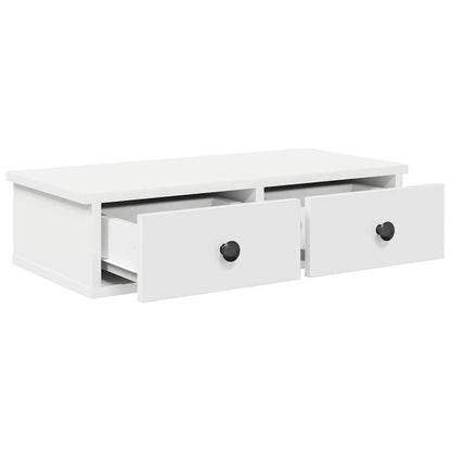 Scaffale a Parete con Cassetti Bianco 60x28x15 cm in Truciolato | homemem39