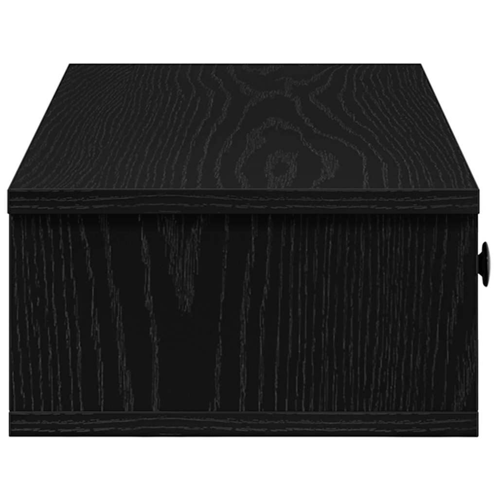 Scaffale a Parete con Cassetti Nero 60x28x15 cm in Truciolato | homemem39