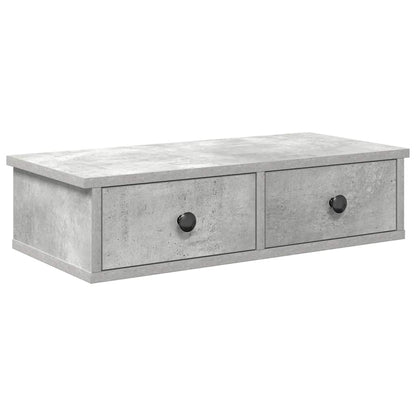 Scaffale a Parete con Cassetti Grigio 60x28x15 cm in Truciolato | homemem39
