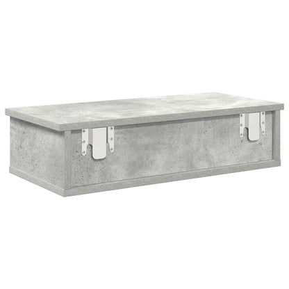 Scaffale a Parete con Cassetti Grigio 60x28x15 cm in Truciolato | homemem39