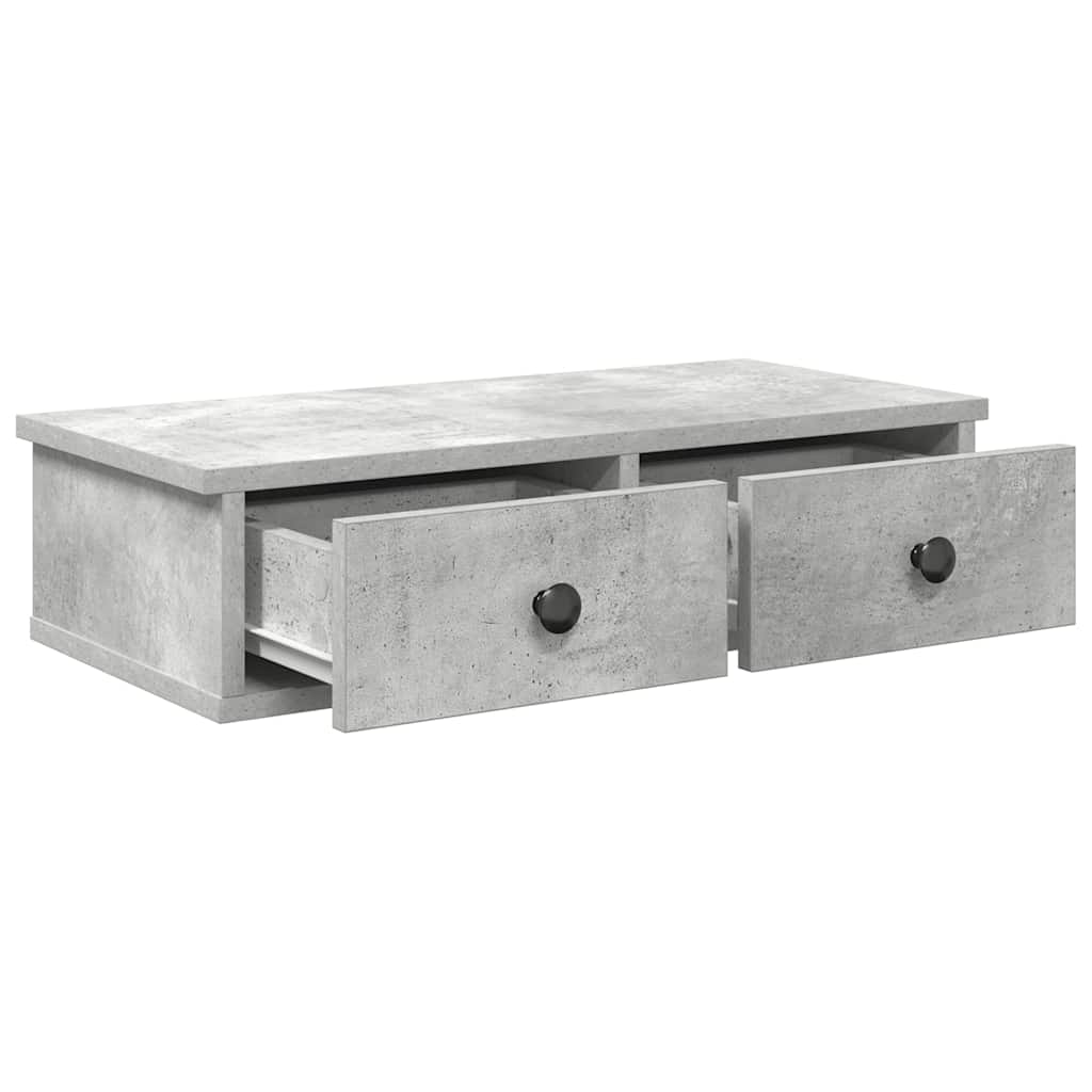 Scaffale a Parete con Cassetti Grigio 60x28x15 cm in Truciolato | homemem39