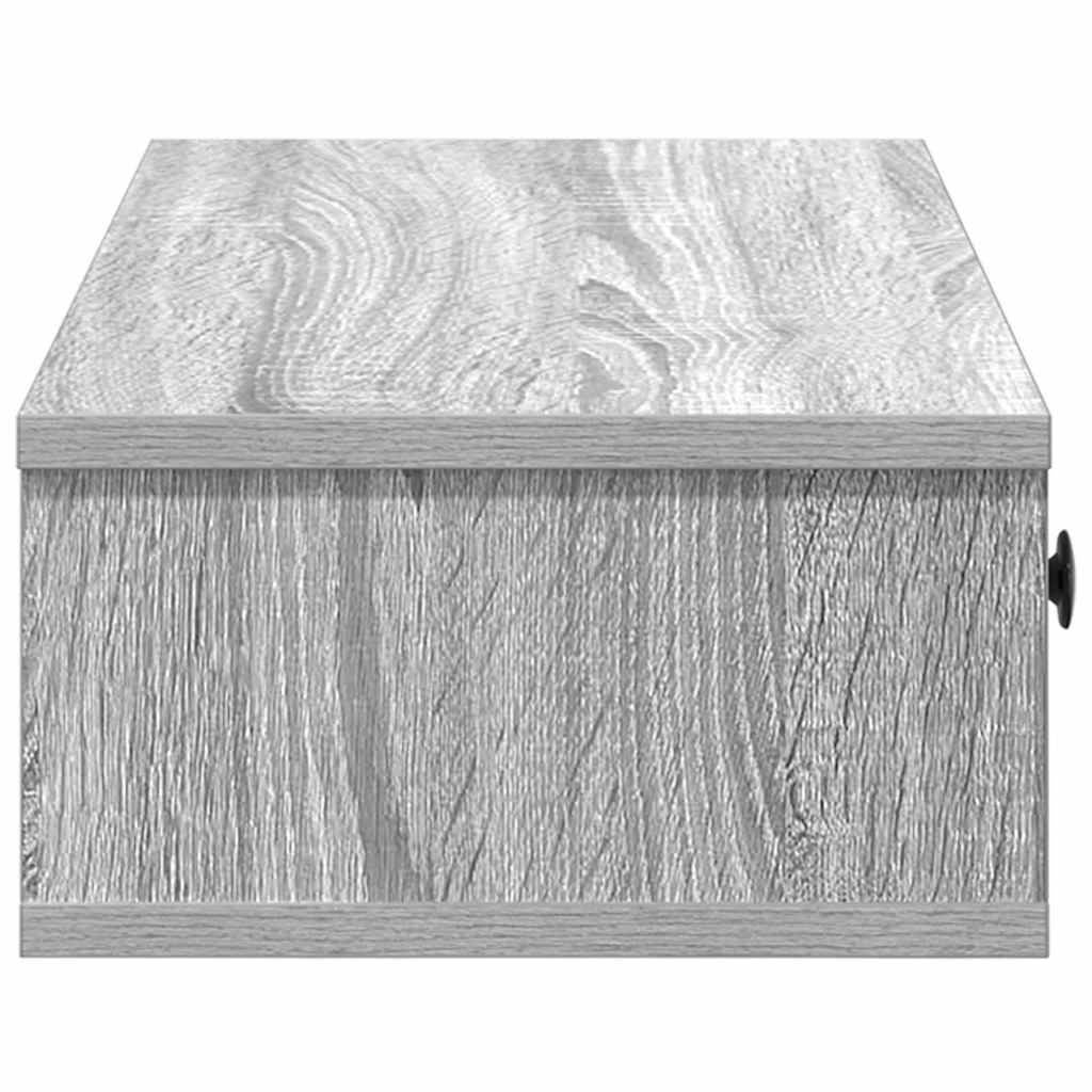 Scaffale a Parete con Cassetti Grigio 60x28x15 cm in Truciolato | homemem39