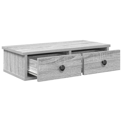 Scaffale a Parete con Cassetti Grigio 60x28x15 cm in Truciolato | homemem39