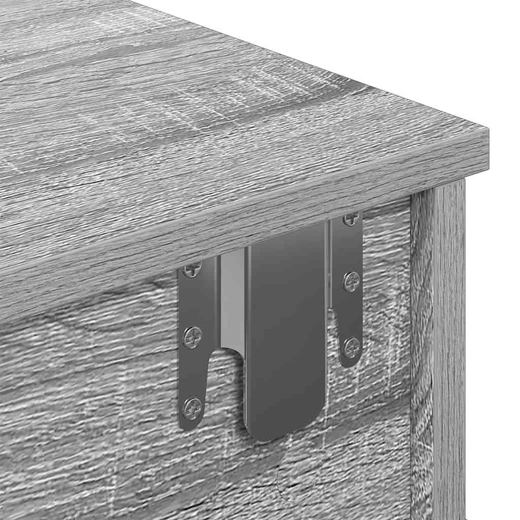 Scaffale a Parete con Cassetti Grigio 60x28x15 cm in Truciolato | homemem39
