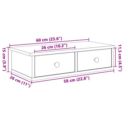Scaffale a Parete con Cassetti Antico 60x28x15 cm in Truciolato | homemem39
