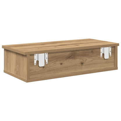 Scaffale a Parete con Cassetti Rovere 60x28x15 cm in Truciolato | homemem39