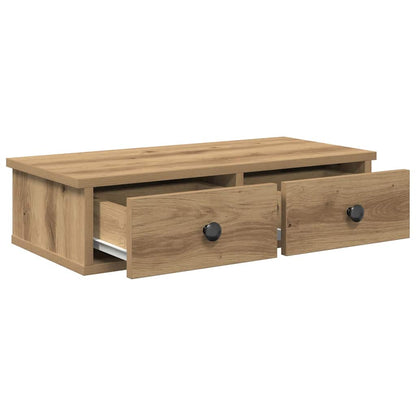 Scaffale a Parete con Cassetti Rovere 60x28x15 cm in Truciolato | homemem39