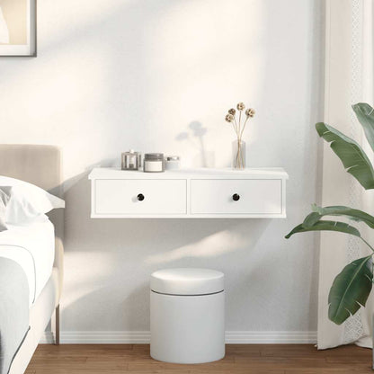 Scaffale a Parete con Cassetti Bianco 80x34x17 cm in Truciolato | homemem39