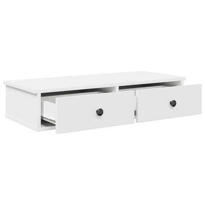 Scaffale a Parete con Cassetti Bianco 80x34x17 cm in Truciolato | homemem39
