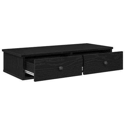 Scaffale a Parete con Cassetti Nero 80x31x17 cm in Truciolato | homemem39