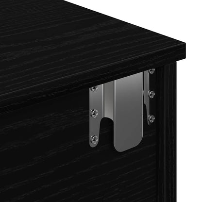 Scaffale a Parete con Cassetti Nero 80x31x17 cm in Truciolato | homemem39