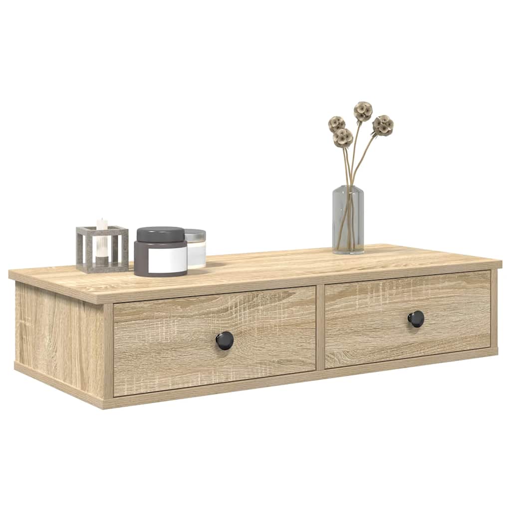 Scaffale a Parete con Cassetti Sonoma 80x34x17 cm in Truciolato | homemem39