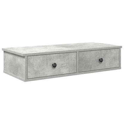 Scaffale a Parete con Cassetti Grigio 80x31x17 cm in Truciolato | homemem39