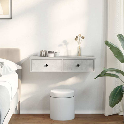 Scaffale a Parete con Cassetti Grigio 80x31x17 cm in Truciolato | homemem39