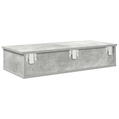 Scaffale a Parete con Cassetti Grigio 80x31x17 cm in Truciolato | homemem39