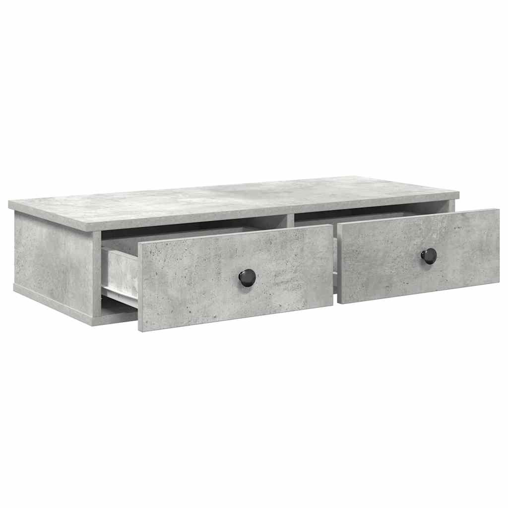 Scaffale a Parete con Cassetti Grigio 80x31x17 cm in Truciolato | homemem39