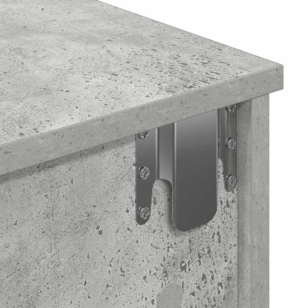 Scaffale a Parete con Cassetti Grigio 80x31x17 cm in Truciolato | homemem39