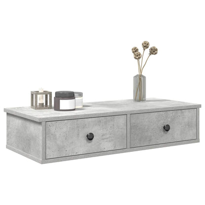 Scaffale a Parete con Cassetti Grigio 80x31x17 cm in Truciolato | homemem39
