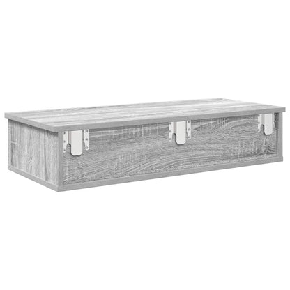 Scaffale a Parete con Cassetti Grigio 80x31x17 cm in Truciolato | homemem39