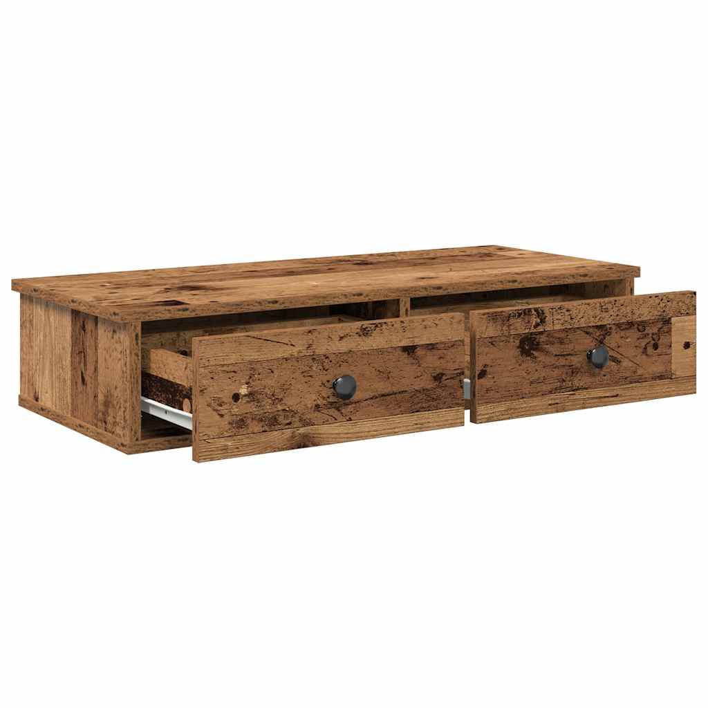 Scaffale a Parete con Cassetti Antico 80x31x17 cm in Truciolato | homemem39