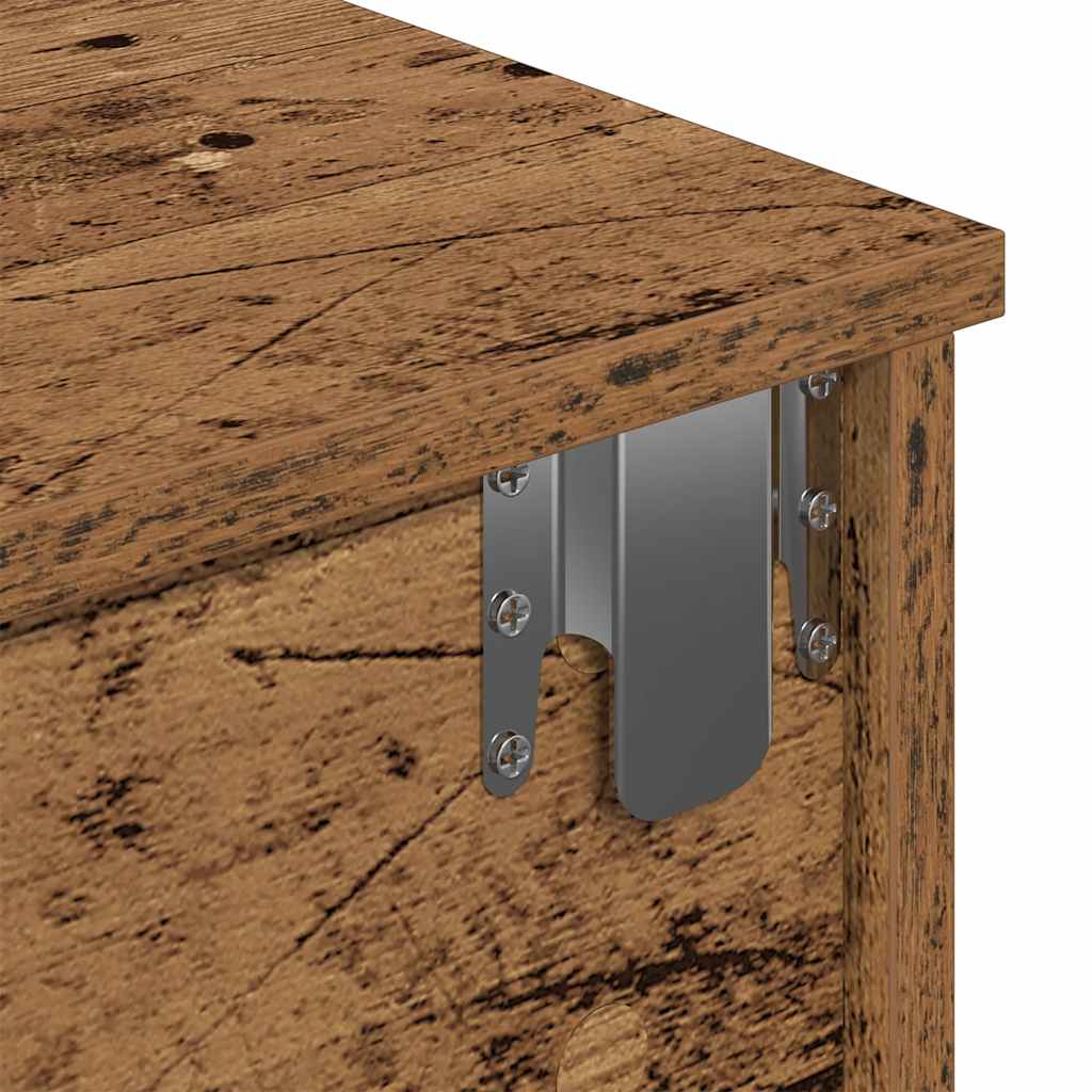 Scaffale a Parete con Cassetti Antico 80x31x17 cm in Truciolato | homemem39