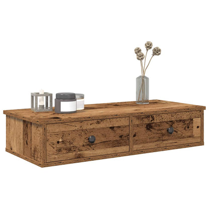 Scaffale a Parete con Cassetti Antico 80x31x17 cm in Truciolato | homemem39