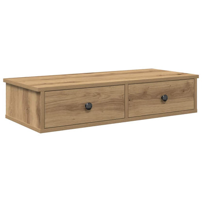 Scaffale a Parete con Cassetti Rovere 80x31x17 cm in Truciolato | homemem39