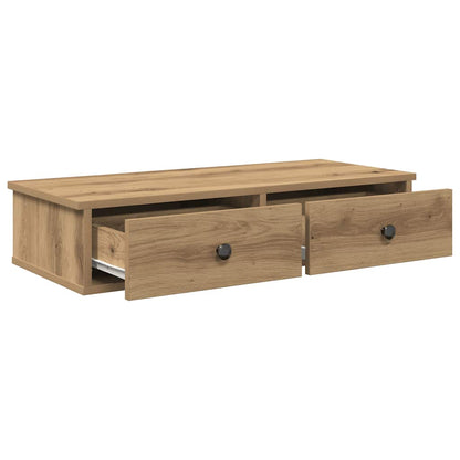 Scaffale a Parete con Cassetti Rovere 80x31x17 cm in Truciolato | homemem39