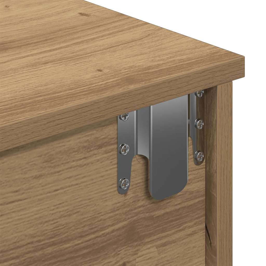 Scaffale a Parete con Cassetti Rovere 80x31x17 cm in Truciolato | homemem39
