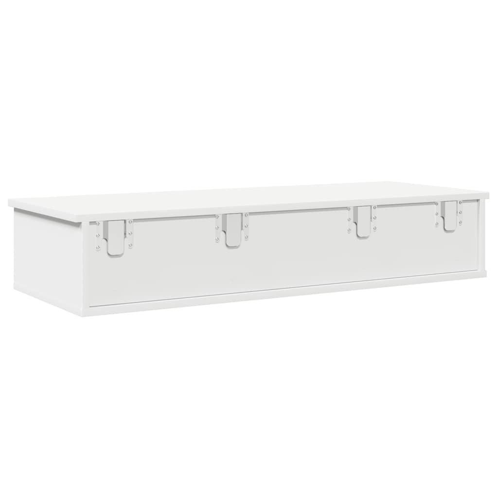 Scaffale a Parete con Cassetti Bianco 100x37,5x19 cm Truciolato | homemem39