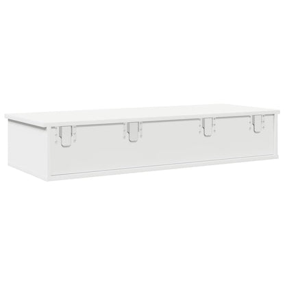 Scaffale a Parete con Cassetti Bianco 100x37,5x19 cm Truciolato | homemem39